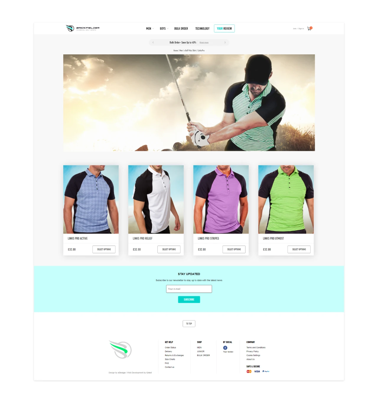 Brickfielder — website design